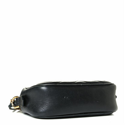 Gucci Calfskin Matelasse Mini GG Marmont Chain Shoulder Bag Black 3 of 8