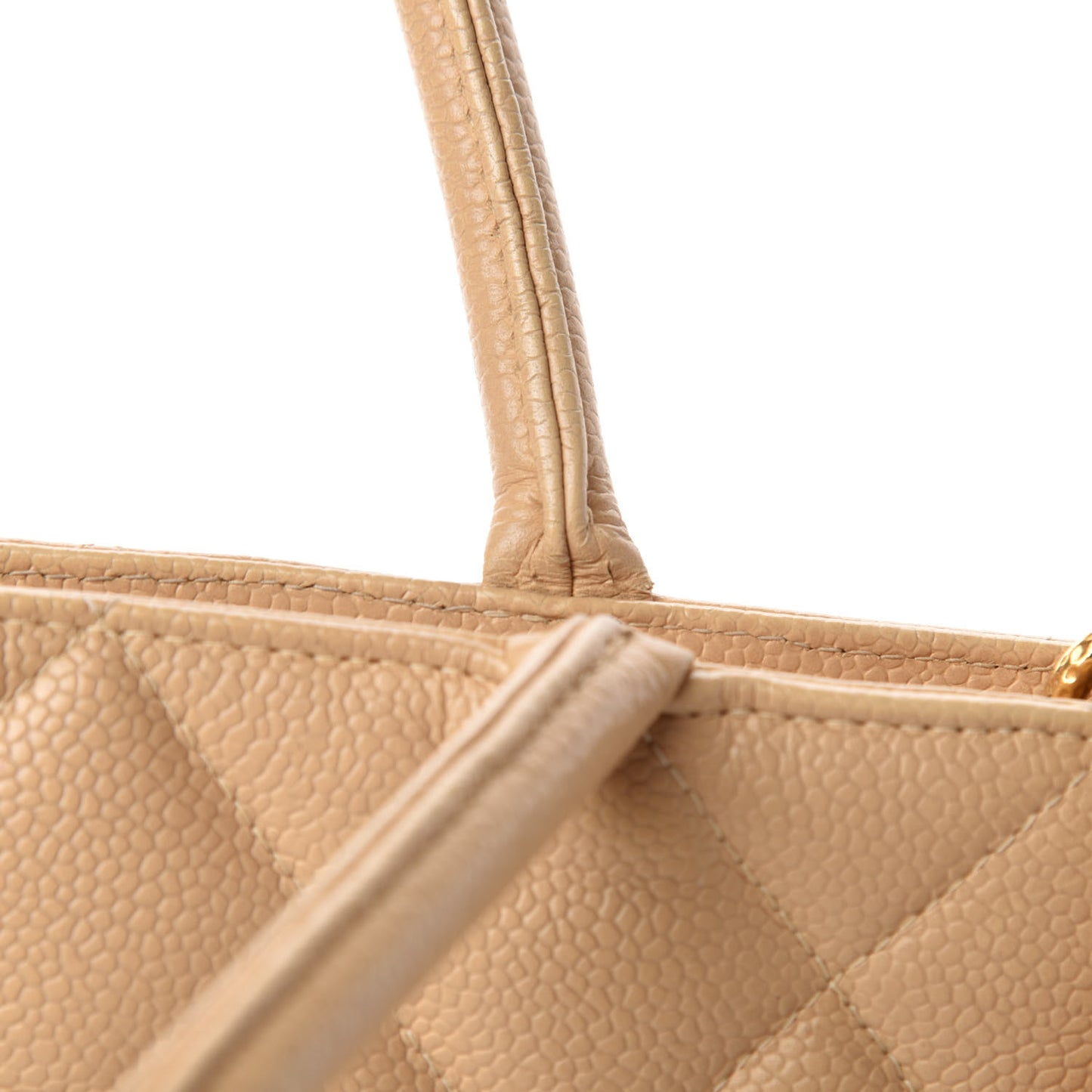 Caviar Quilted Medallion Tote Beige