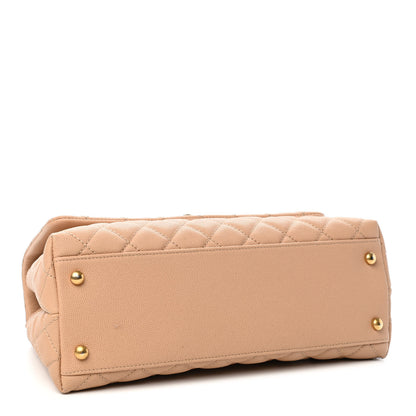 Chanel Caviar Lizard Embossed Quilted Small Coco Handle Flap Beige 3 of 5