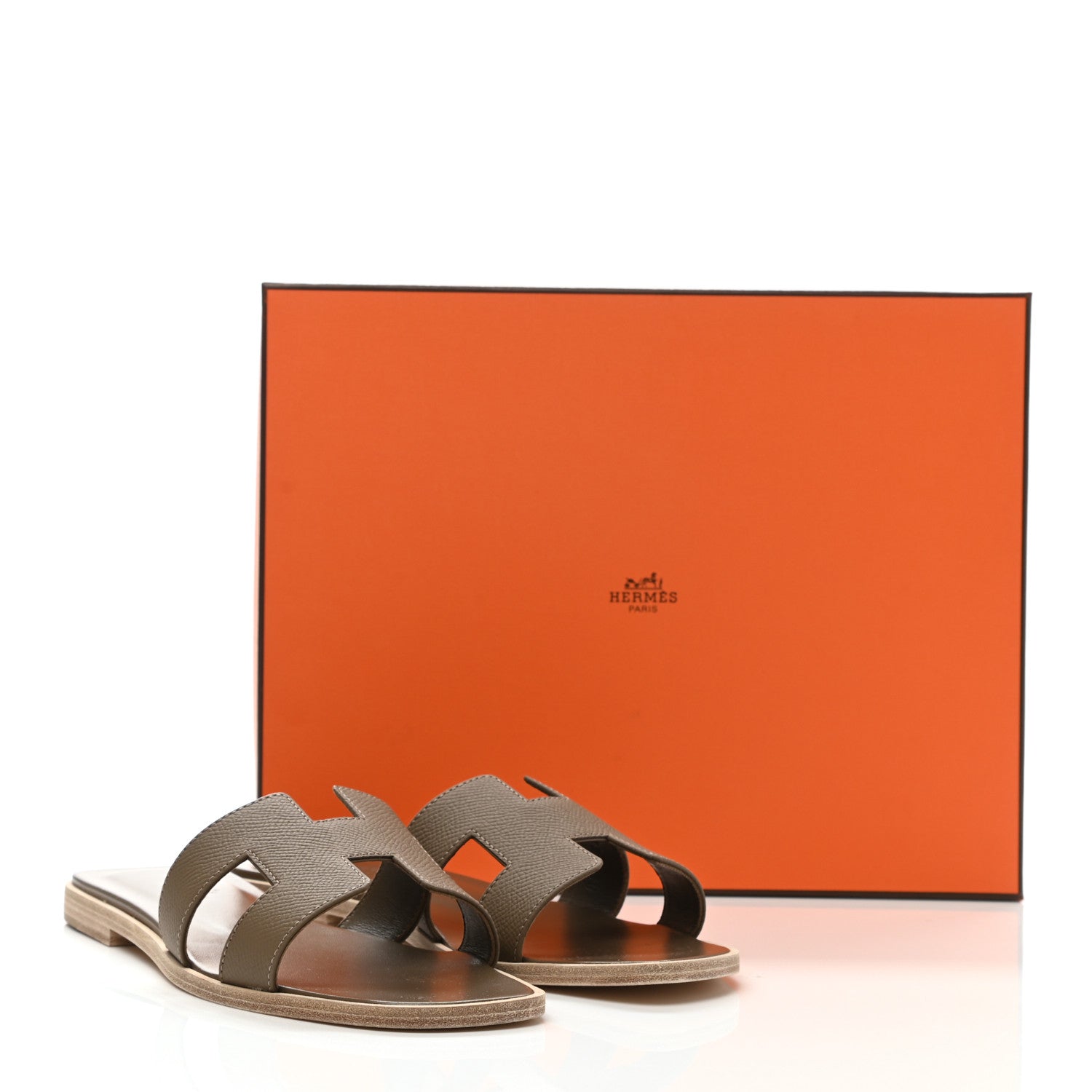 Hermes Epsom Oran Sandals 37 Etoupe 9 of 9