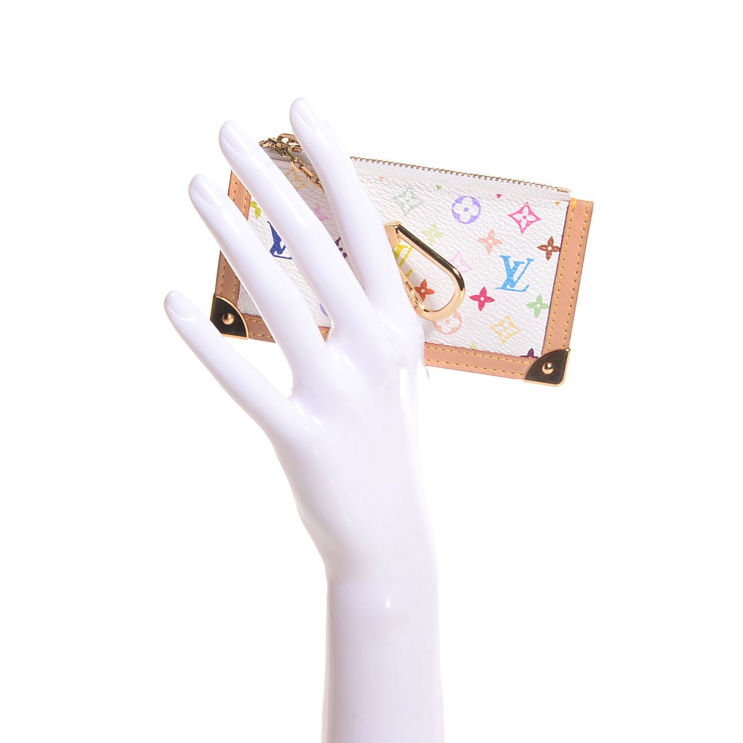 Louis Vuitton Monogram Multicolor Key Pouch White 2 of 8