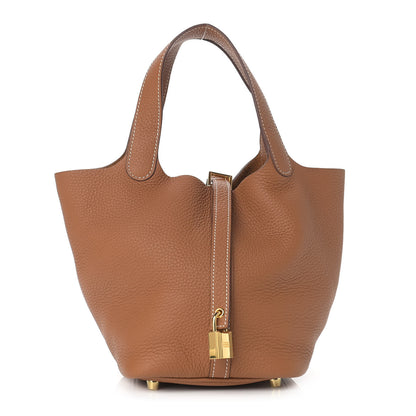Hermes Taurillon Clemence Picotin Lock 18 PM Gold 1 of 9