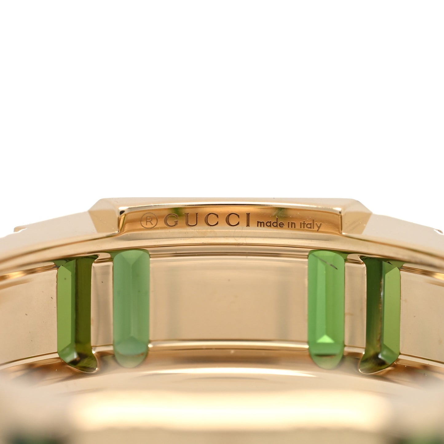 18K Yellow Gold Green Tourmaline 7mm Link to Love Ring 49 5