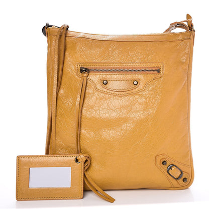 Balenciaga Agneau Classic Hardware Flat Crossbody Jaune Moutarde 1 of 12