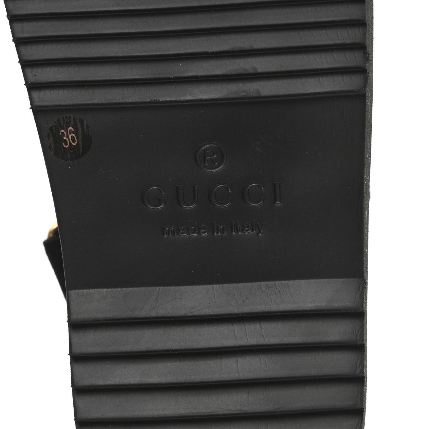 Tela Retino Kid Scamosciato Crystal GG Monogram Womens Dad Sandals 36 Black