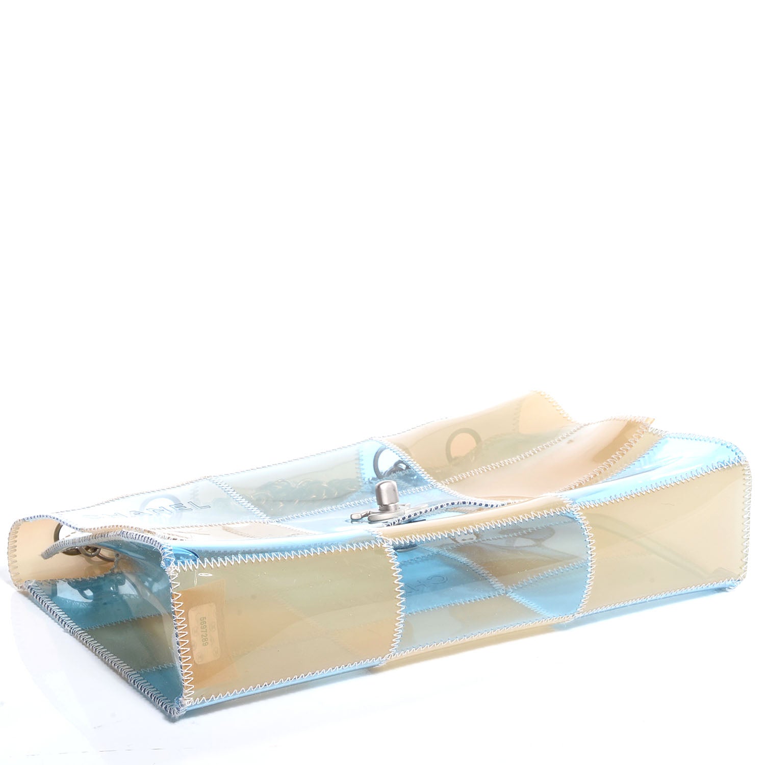Chanel Vinyl Naked Patchwork Medium Flap Blue Beige 4 of 8