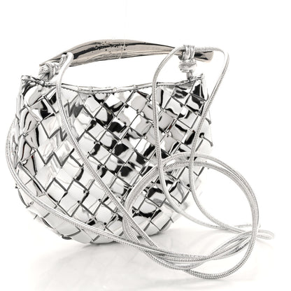 Bottega Veneta Mirror Laminated Nappa Intrecciato Mini Sardine Bag Silver 3 of 9