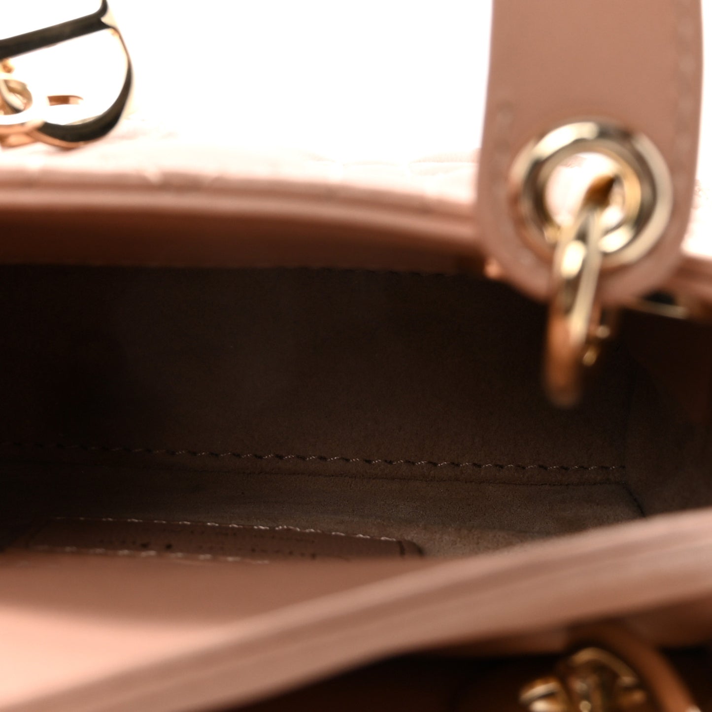 Lambskin Cannage Micro Lady Dior Rose Des Vents