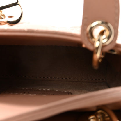 Christian Dior Lambskin Cannage Micro Lady Dior Rose Des Vents 5 of 10