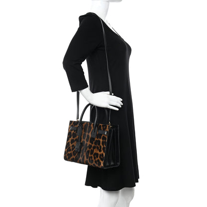 Saint Laurent Pony Effect Calfskin Leopard Print Baby Supple Sac De Jour 2 of 9