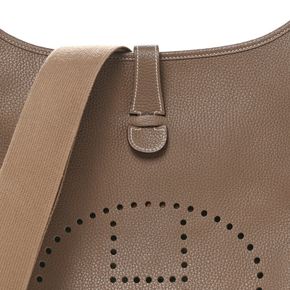 Hermes Taurillon Clemence Evelyne III GM Etoupe 8 of 13