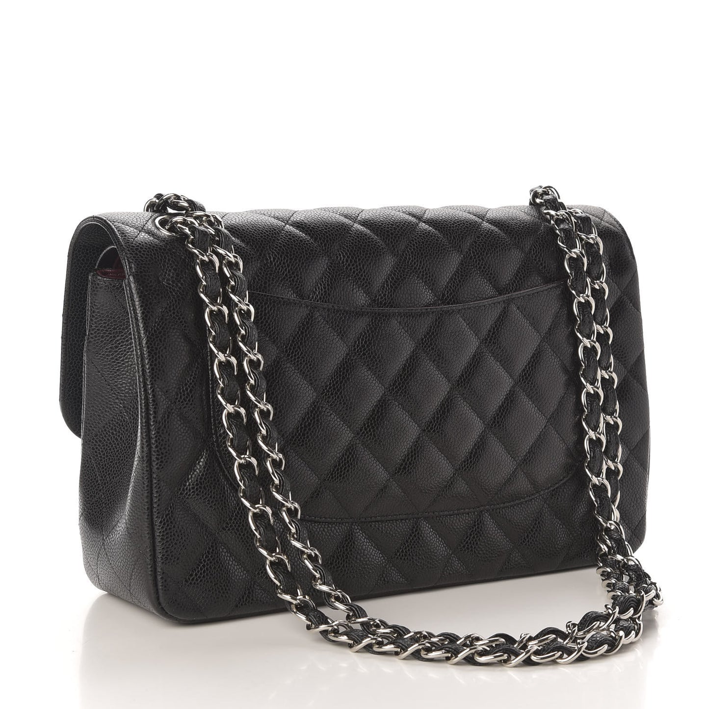 Caviar Quilted Jumbo Double Flap Black