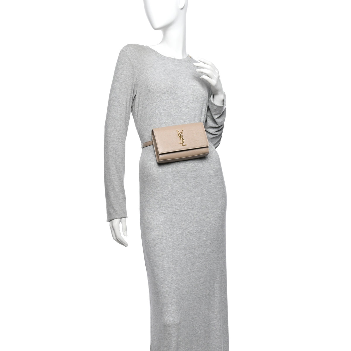 Grain De Poudre Monogram Kate Belt Bag Dark Beige