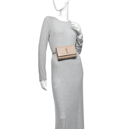 Saint Laurent Grain De Poudre Monogram Kate Belt Bag Dark Beige 2 of 9