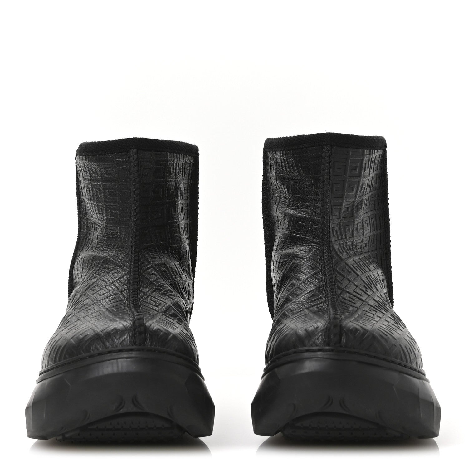 Givenchy Calfskin Logo Embossed Marshmallow Boots 37 Black 3 of 8