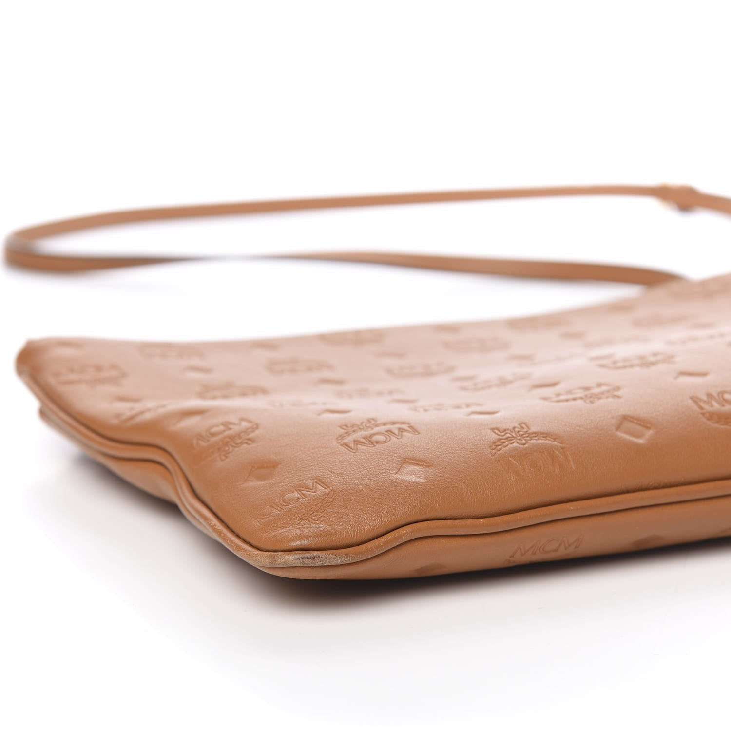 MCM Calfskin Ottomar Crossbody Pouch Cognac 9 of 11