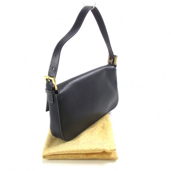 Leather Baguette Navy