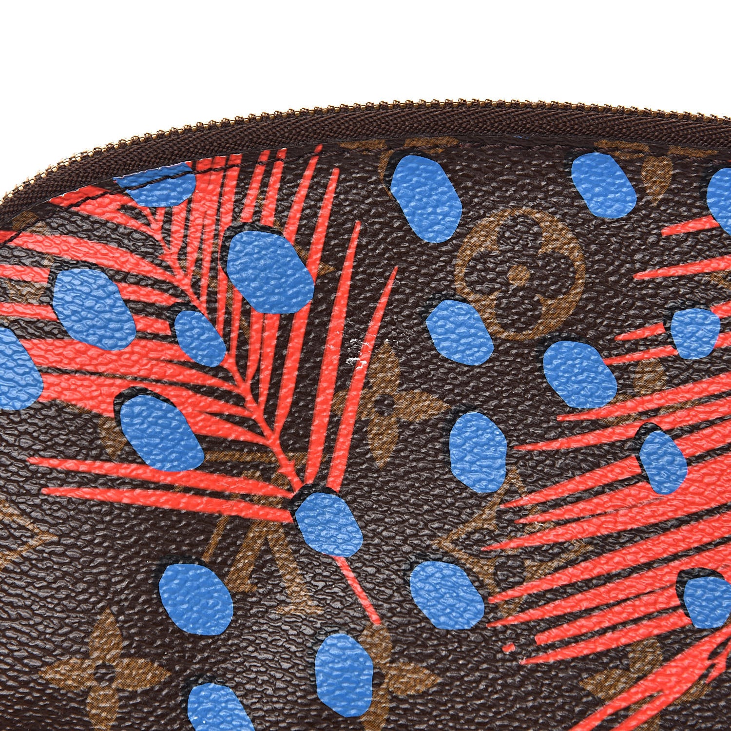 Louis Vuitton Monogram Jungle Dots Cosmetic Pouch Coquelicot Denim 9 of 12