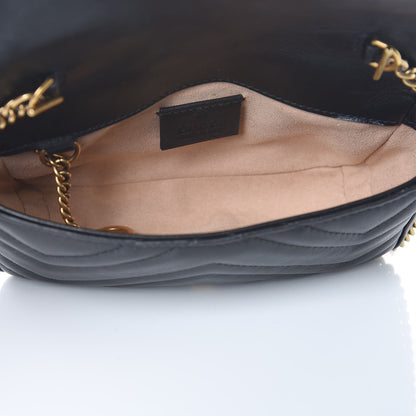 Gucci Calfskin Matelasse Super Mini GG Marmont Shoulder Bag Black 5 of 11