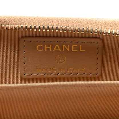 Chanel Caviar Quilted Zip Around Coin Purse Beige 6 of 8