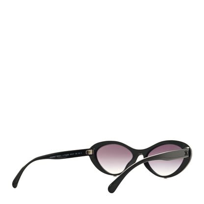 Chanel Acetate Oval Sunglasses 5416-A Black Beige 4 of 7