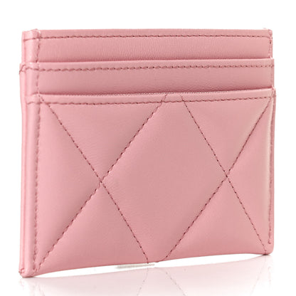 Chanel Lambskin Quilted Chanel 19 Card Holder Light Pink 3 of 10