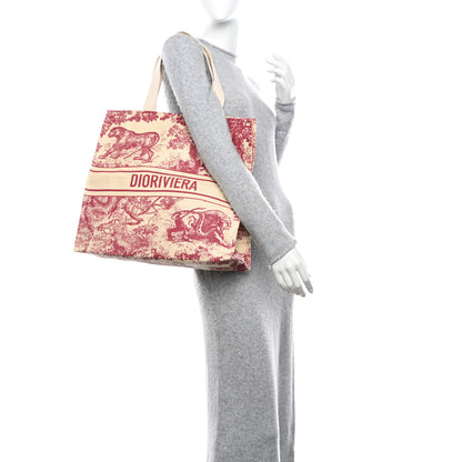 Christian Dior Straw Dioriviera Tote Red 2 of 10