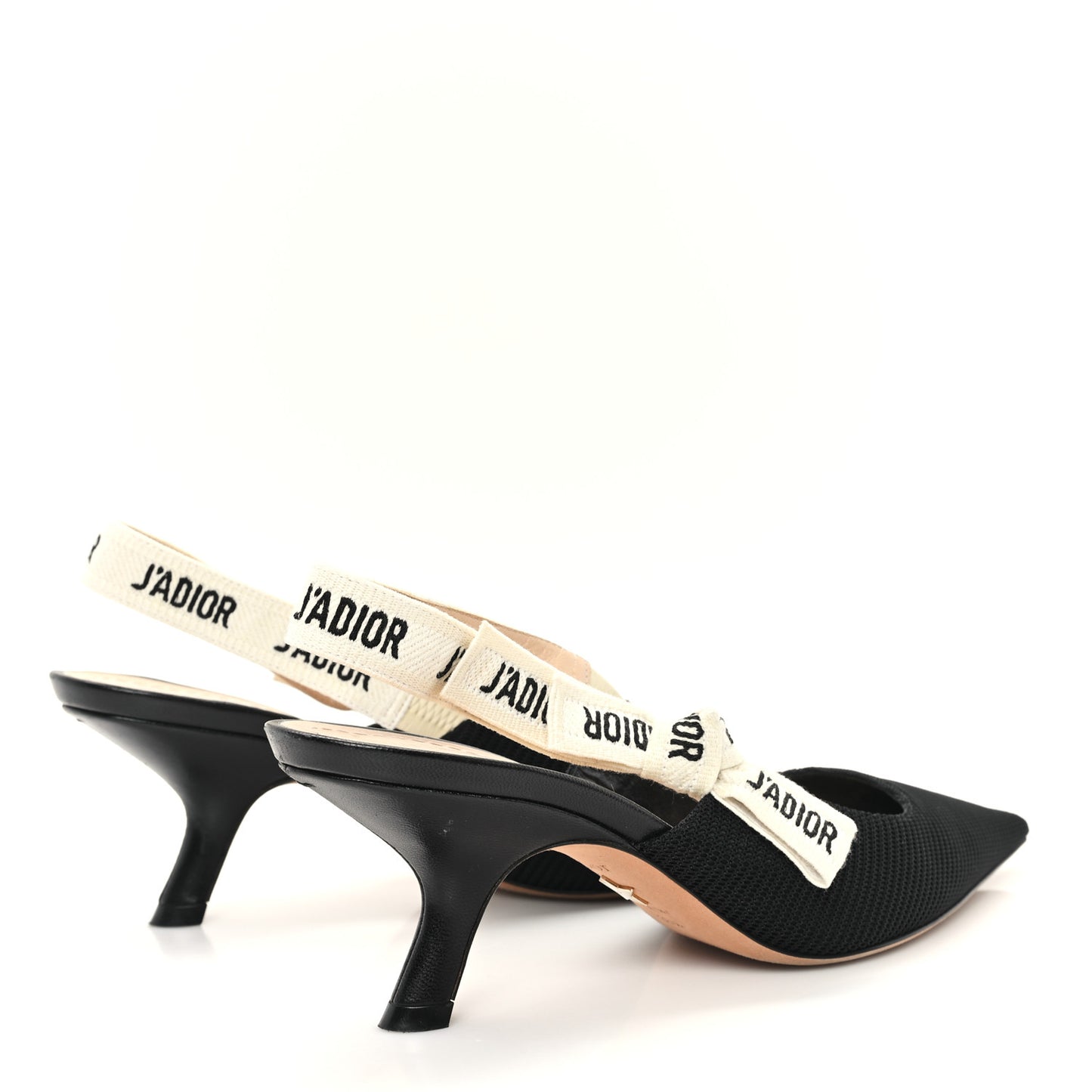 Technical Canvas Ribbon J Adior Slingback 65mm Pumps 36.5 Black