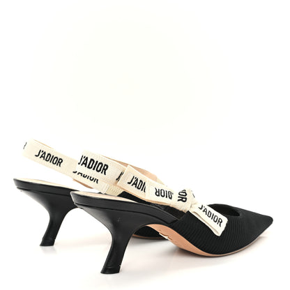 Christian Dior Technical Canvas Ribbon J Adior Slingback 65mm Pumps 36.5 Black 5 of 9