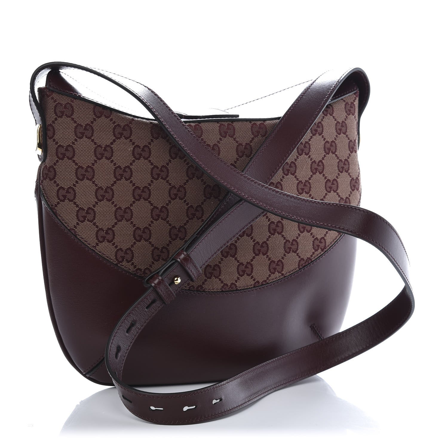 Gucci GG Monogram Calfskin Medium Arli Shoulder Bag Sahara Rubino Chardonnay 3 of 11