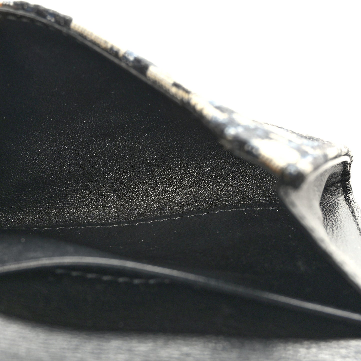 Oblique Smooth Calfskin Elite Shoulder Pouch Beige Black