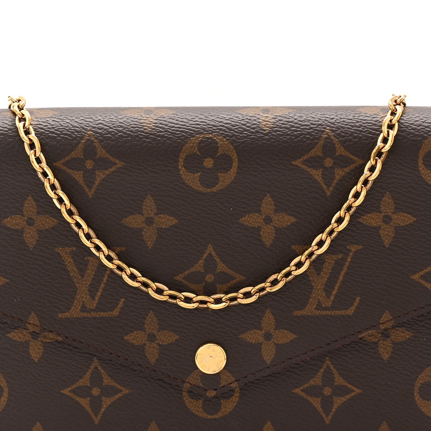 Monogram Pochette Felicie Chain Wallet Fuchsia