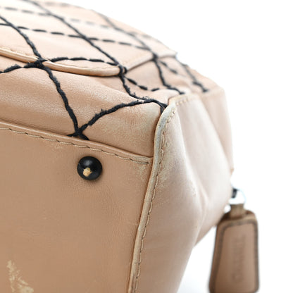 Chanel Calfskin Contrast Stitch Surpique Bowler Beige 14 of 19