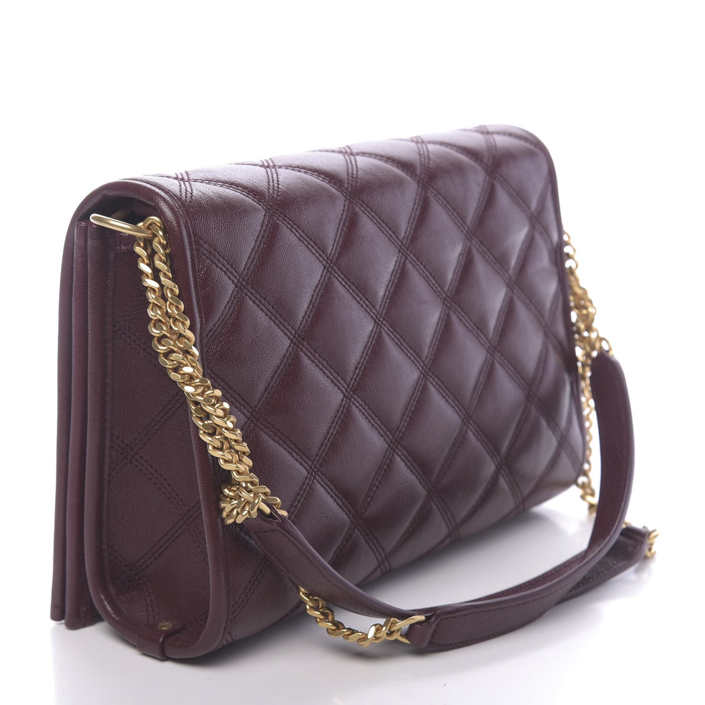 Lambskin Quilted Mini Becky Chain Bag Burgundy