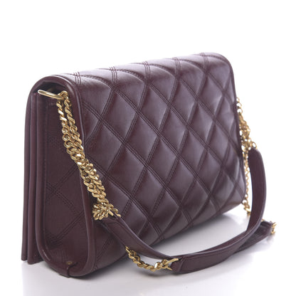Saint Laurent Lambskin Quilted Mini Becky Chain Bag Burgundy 3 of 9