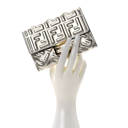 Fendi Vitello Catalan Mirror FF 1974 Embossed Medium Wallet Champagne 2 of 7