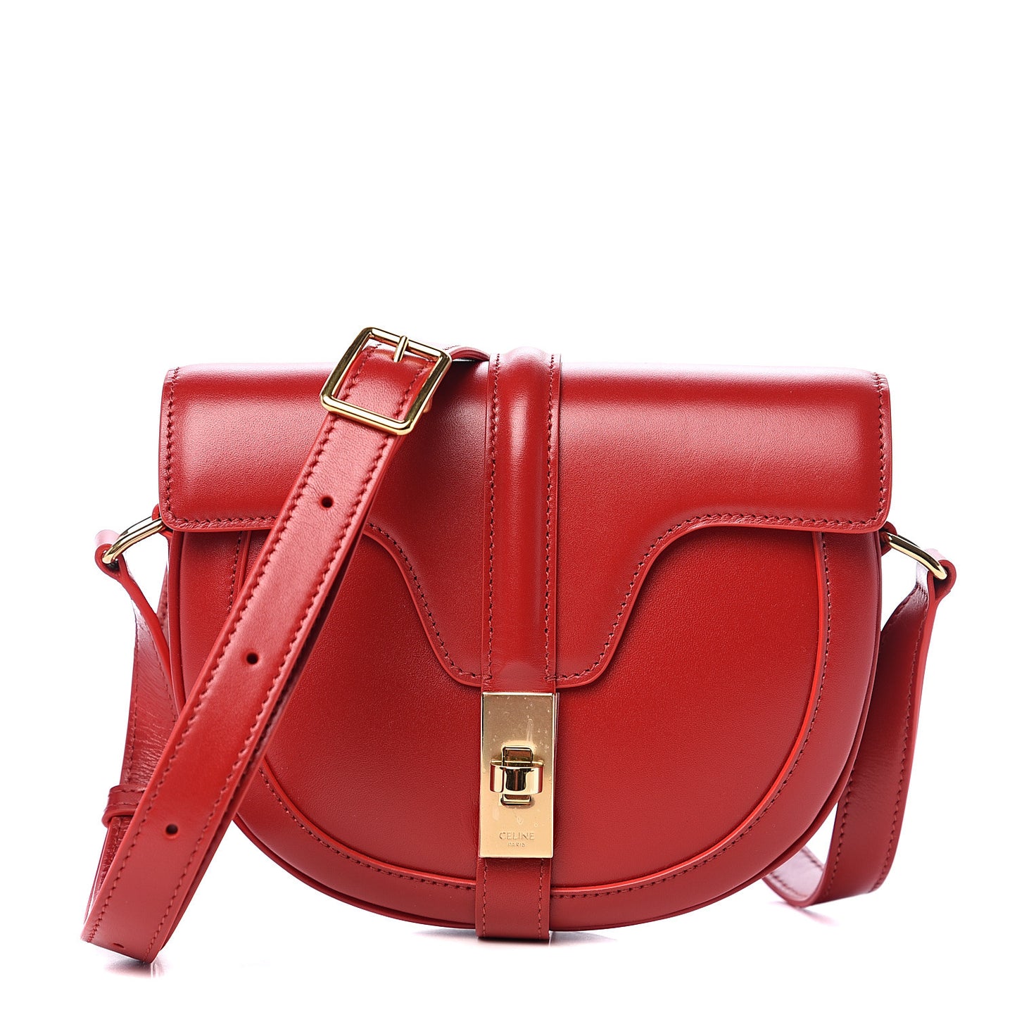 Satinated Calfskin Besace Small 16 Red