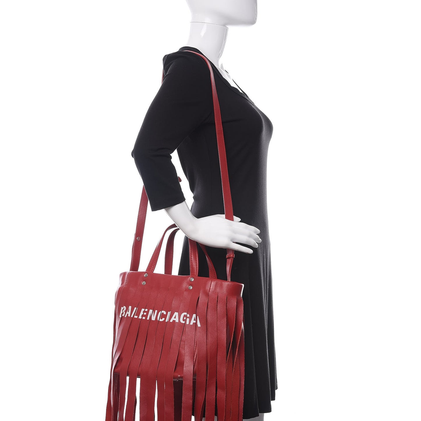 Calfskin XS Fringe Laundry Cabas Red
