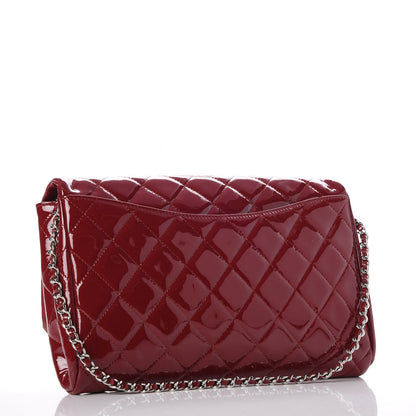 Chanel Patent Quilted Clutch With Chain Flap Red 3 of 8