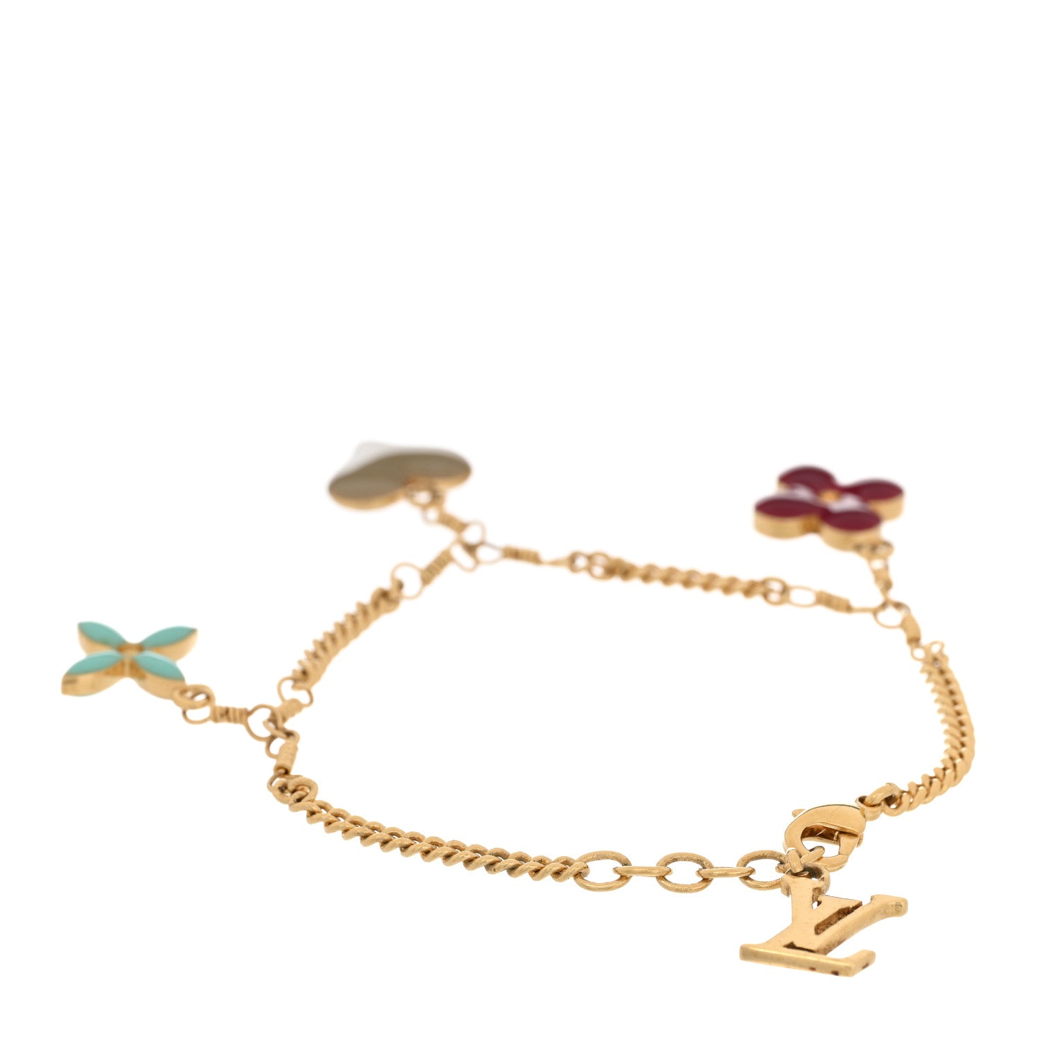Louis Vuitton Sweet Monogram Charm Bracelet Gold Multicolor 3 of 5