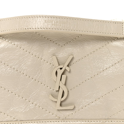 Saint Laurent Crinkled Calfskin Matelasse Monogram Baby Niki Chain Satchel Ivory 7 of 10