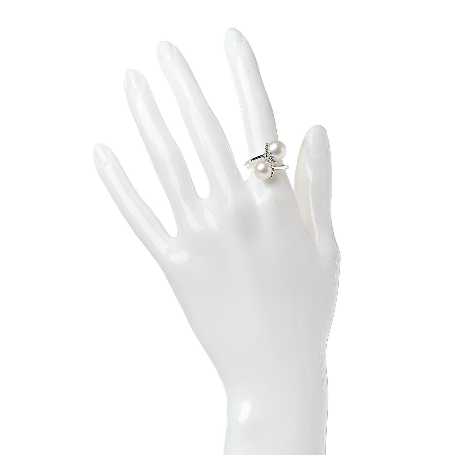 Tiffany Sterling Silver Freshwater Pearl Paloma's Venezia Goldoni Heart Ring 50 5.25 2 of 7