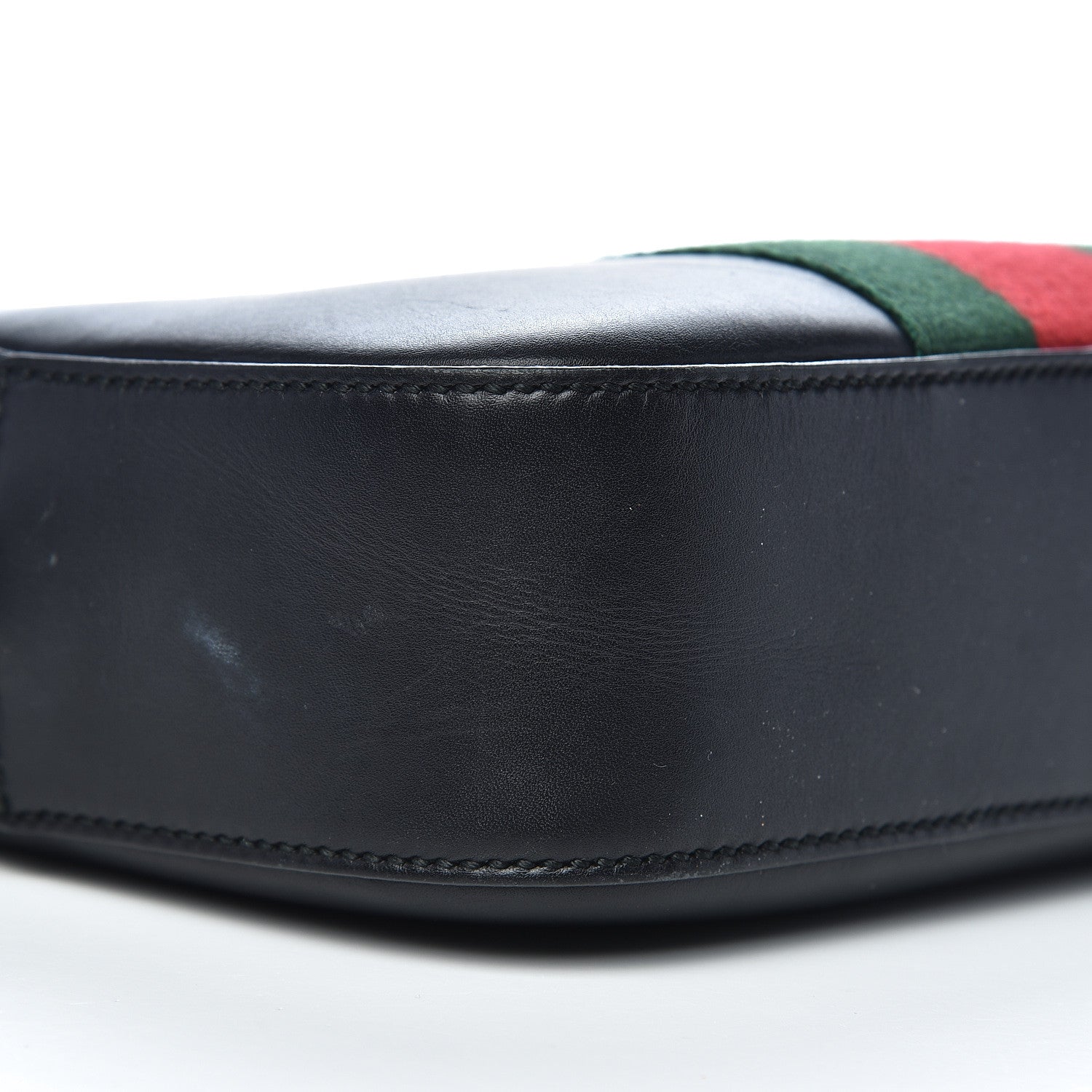 Gucci Calfskin Web Small Webby Bee Shoulder Bag Black 10 of 13