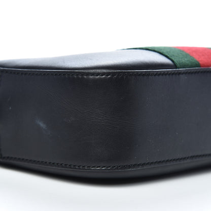 Gucci Calfskin Web Small Webby Bee Shoulder Bag Black 10 of 13