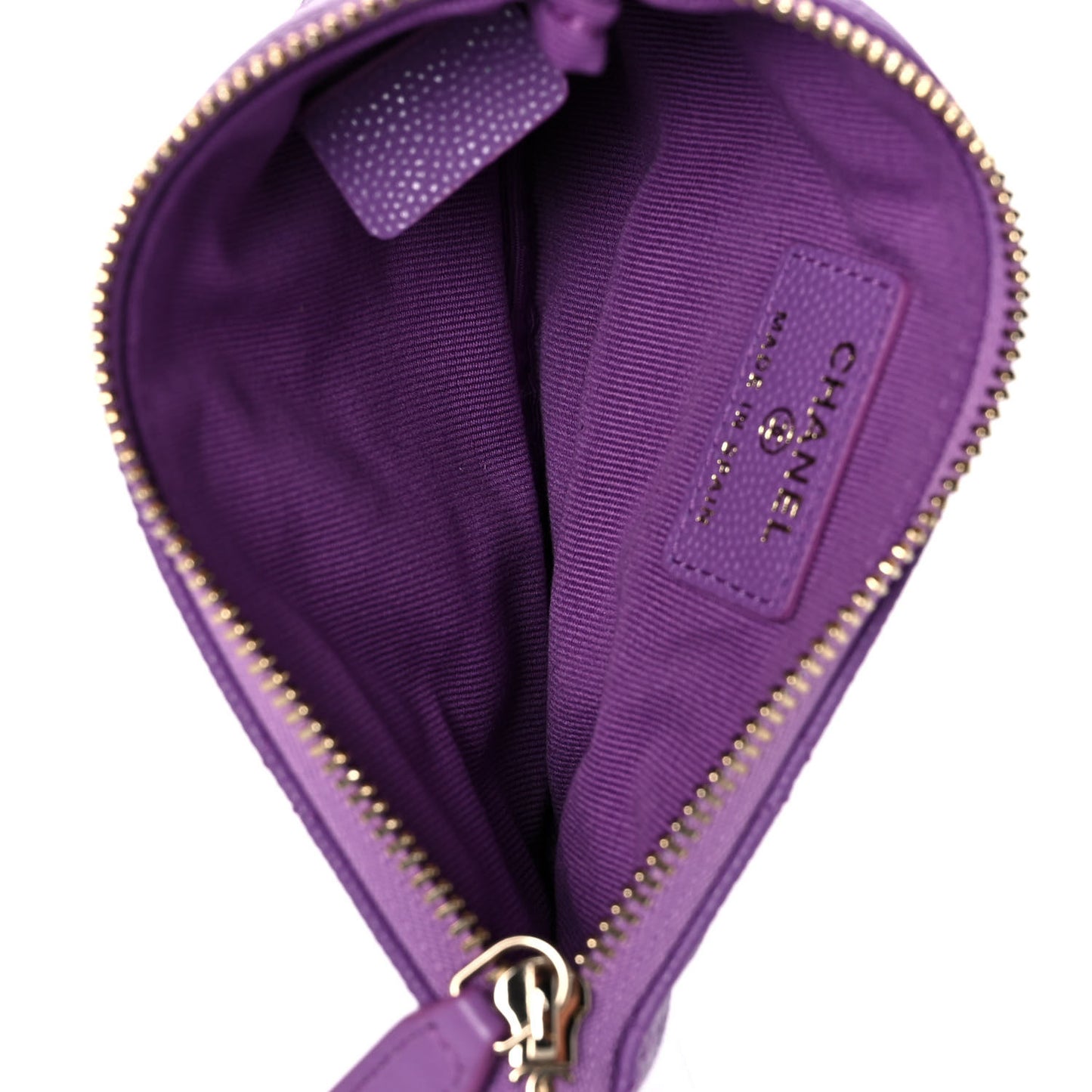 Caviar Quilted Small Pouch Purple