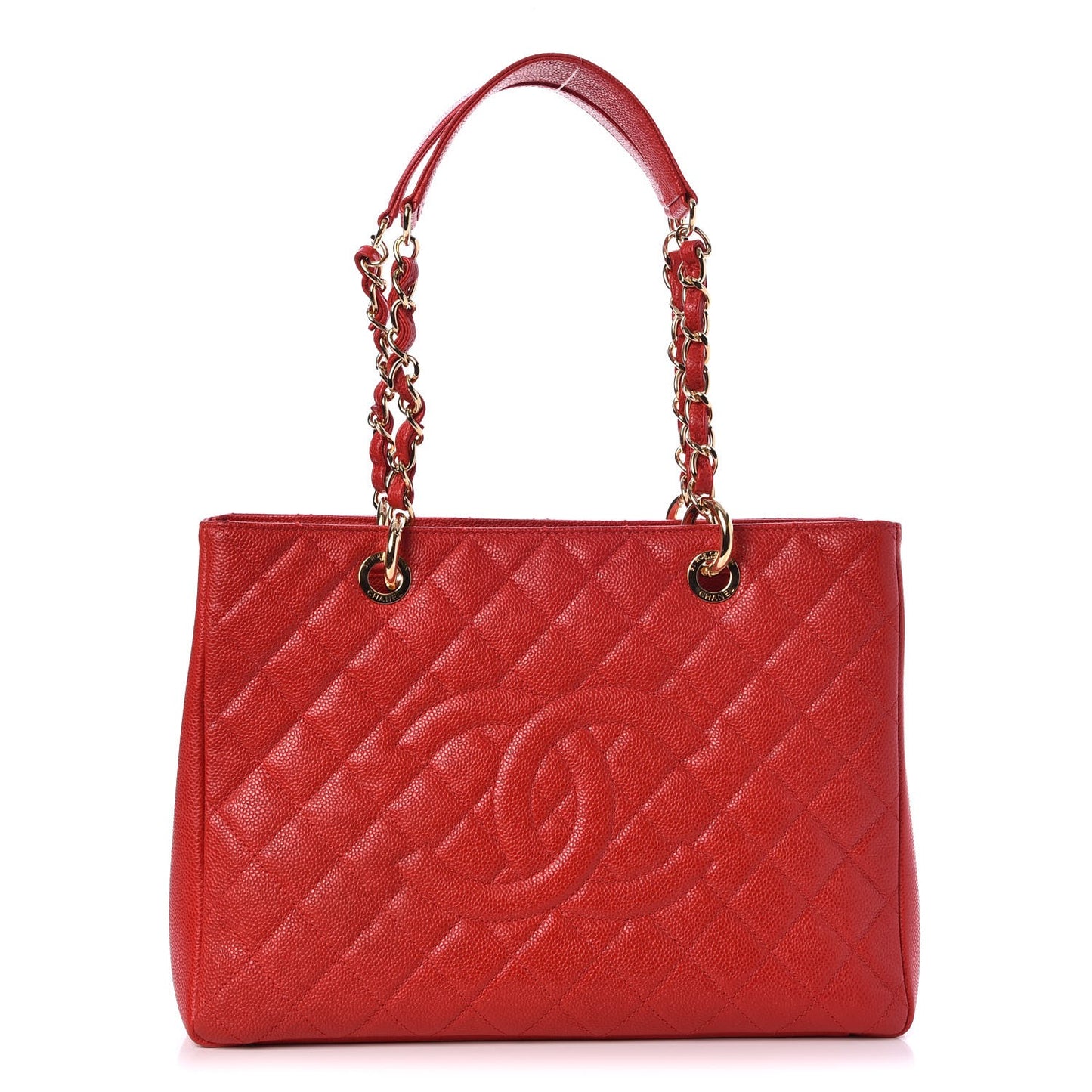 Caviar Quilted Grand Shopping Tote GST Red