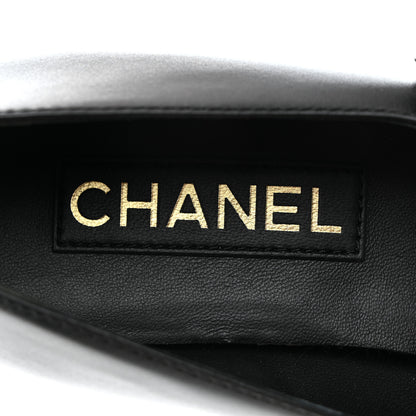 Chanel Calfskin Patent Mary Janes Flats 39 Black 6 of 8