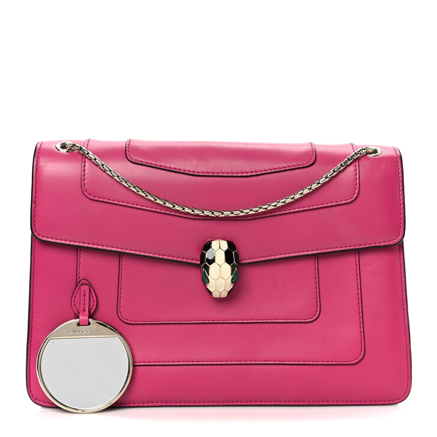 Calfskin Serpenti Forever Snake Strap Crossbody Bag Pink
