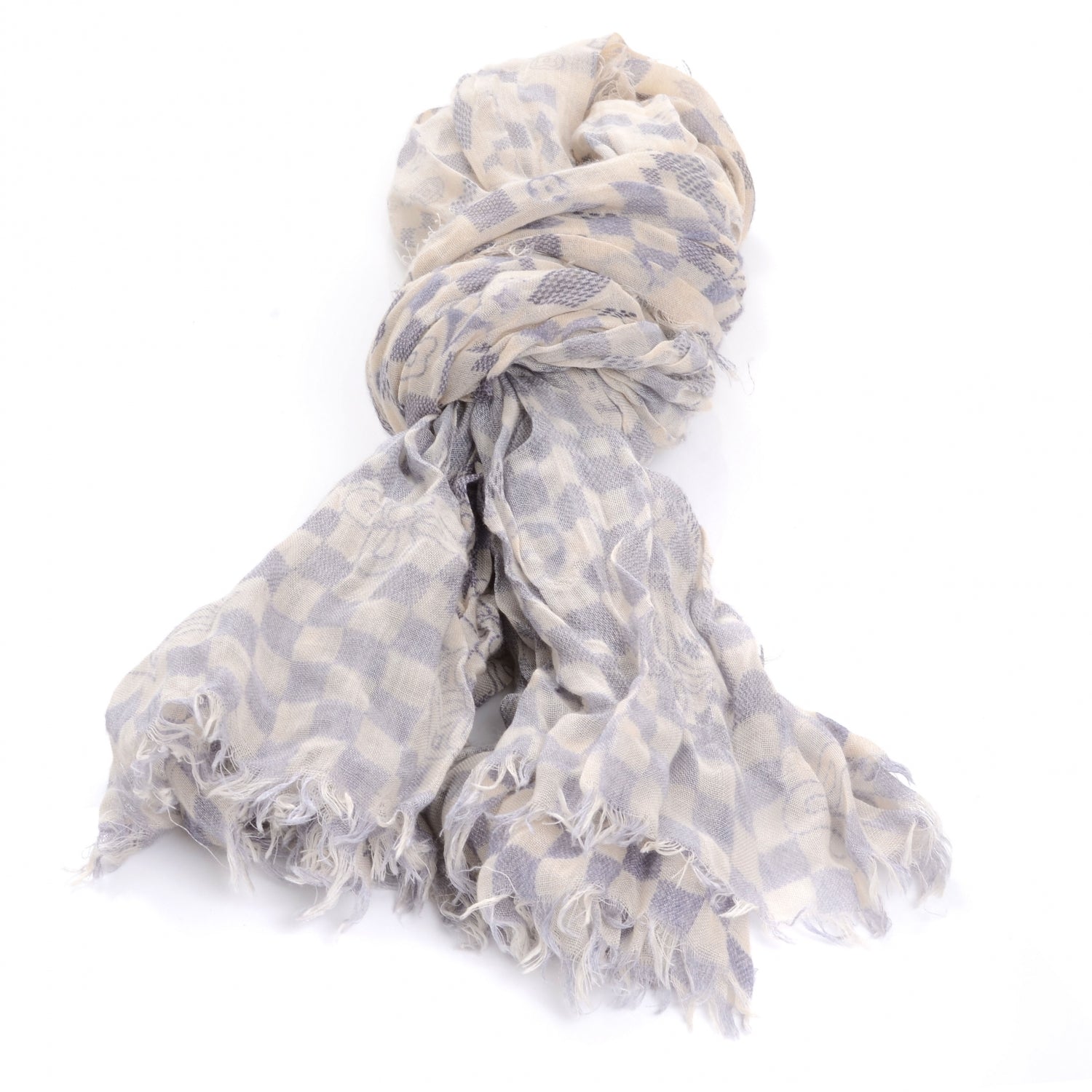 Louis Vuitton Cashmere Silk Damier Azur Stole 1 of 5