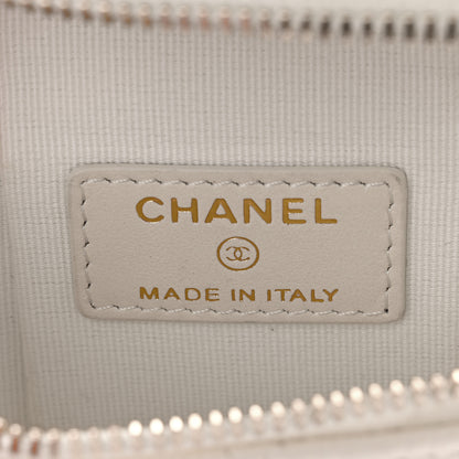 Chanel Caviar Quilted Small Handle With Care Vanity Case With Chain White 6 of 10